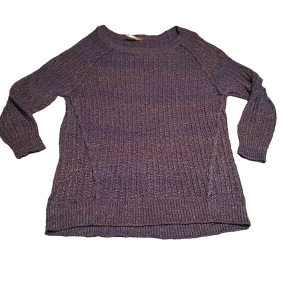 Free People Sz M Star Dune Marled Pullover Oversized Chunky Open Knit Sweater - Picture 6 of 11